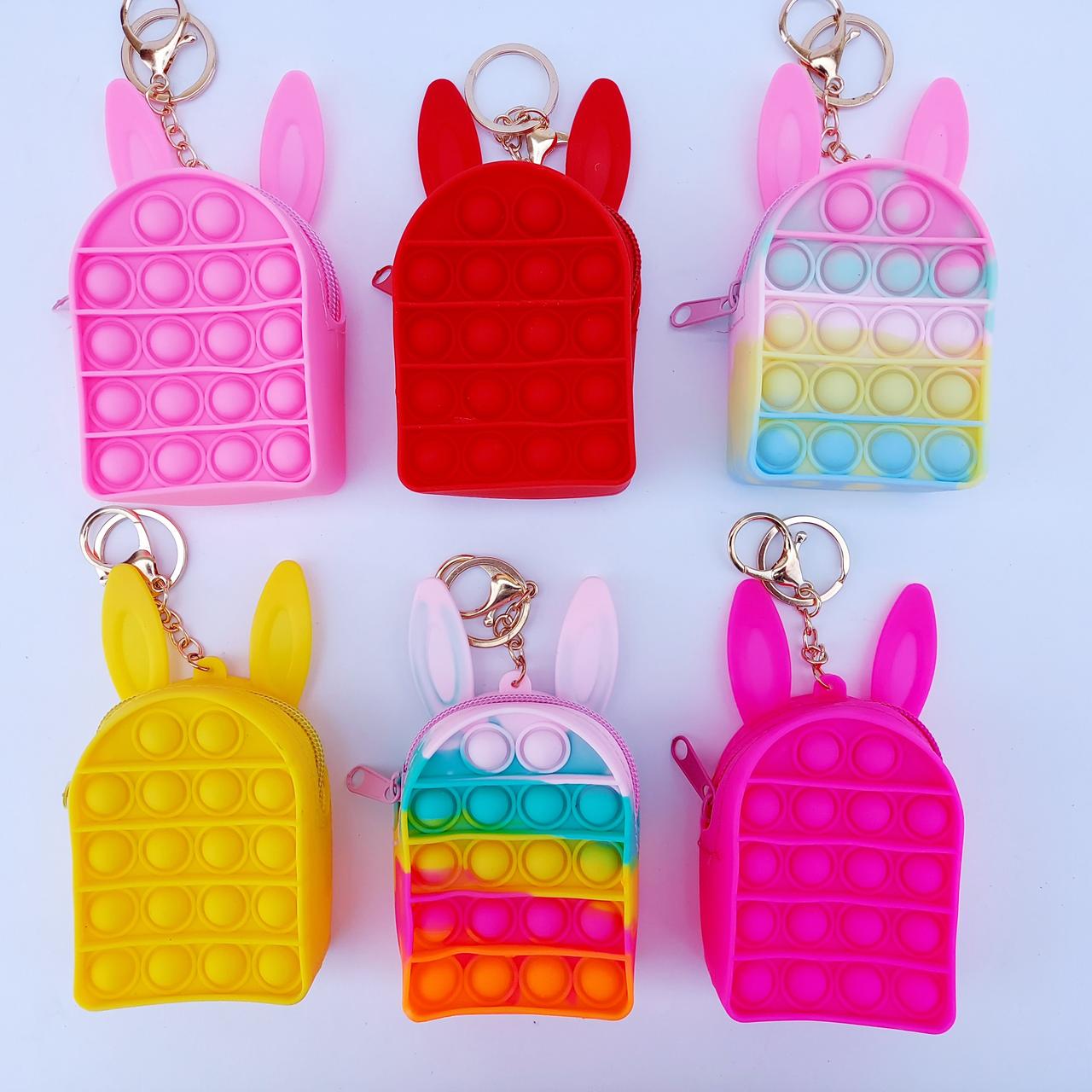 Кошелик брелок POP IT силіконовий дитячий з вушками, фото 1