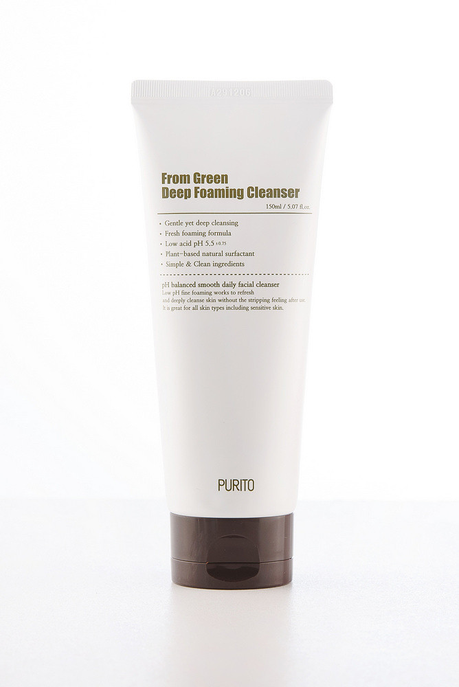 Пляшка для вмивання глибокоочищувача з сотнею і зеленим чаєм PURITO From Green Deep Foaming Cleanser 150 мл