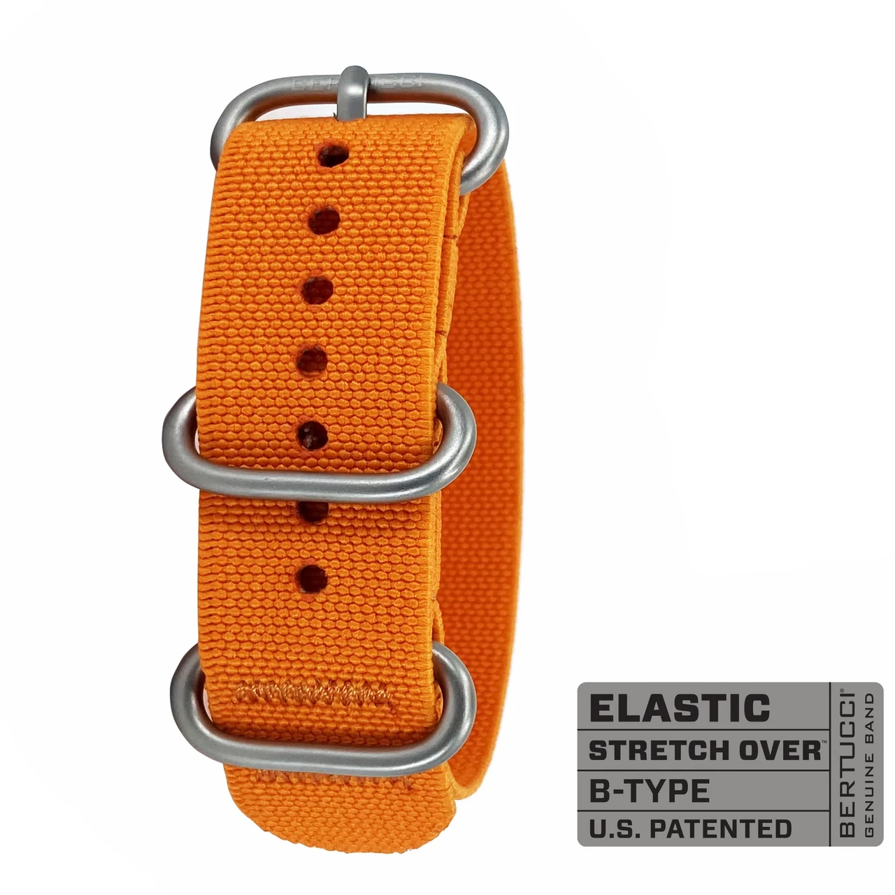 Ремінець B-Type Elastic Stretch bertucci #338 - Expeditionary Orange w/ matte hardware, 7/8" - 22 mm size for A-2, A-3, A-6 & B-1, фото 1