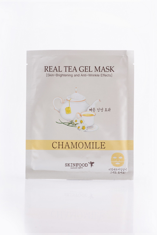 Антивікова гідрогелева маска для обличчя з екстрактом ромашки Skinfood Real Tea Gel Mask Chamomile