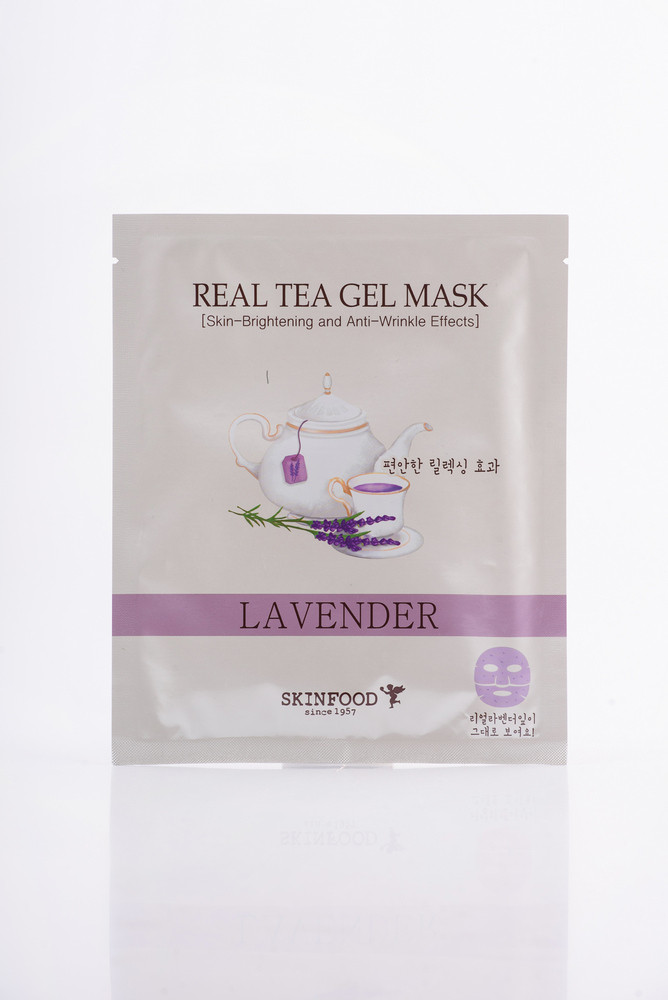 Антивікова гідрогелева маска для обличчя з екстрактом лаванди Skinfood Real Tea Gel Mask Lavender