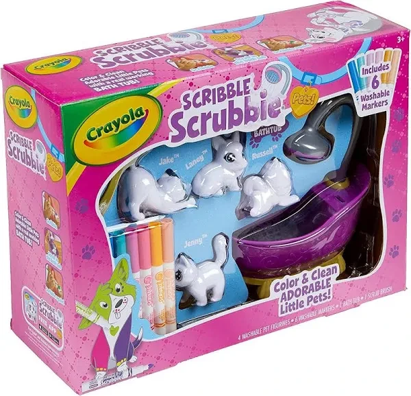 Набір для творчості Крайола Малюй та Змивай Вихованці Crayola Scribble Scrubbie Pets Tub Set