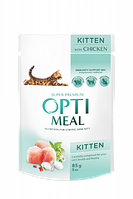 Влажный корм для котят Optimeal Kitten Chicken с курицей 85 г