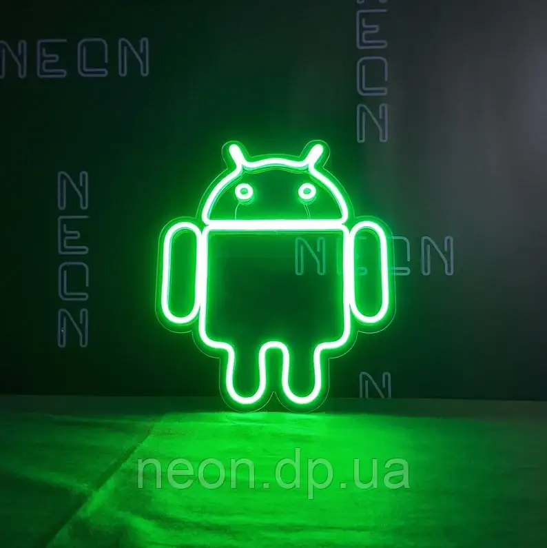 Неонова вивіска "Android"