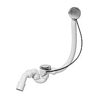 Сифон пластиковий для ванни автомат повнопрохідний накладка латунна 1 1/2"х40/50 мм DMB