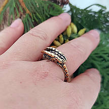 Дракон Уроборос кільце, персень, бронза, срібло 925, золото 585/750, фото 2