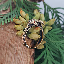 Дракон Уроборос кільце, персень, бронза, срібло 925, золото 585/750, фото 3