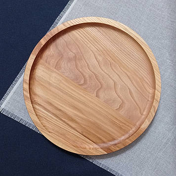 Дошка для подачі страв кругла двостороння з ясеня