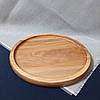 Тарілка дерев'яна дошка для подачі страв кругла двостороння з ясеня, фото 9