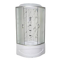 Гідробокс TKF90 Білий мармур WG 90x90x215 глибокий піддон DMB