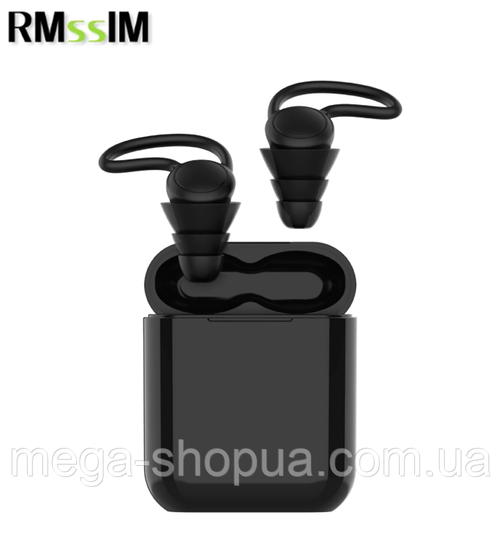 Багаторазові силіконові беруші з чохлом: захист від шуму, води, для сну, плавання та роботи V9B Чорні, фото 1