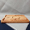 Менажниця дерев'яна ясенева прямокутна дошка для подачі страв прямокутна на 5 секцій двостороння, фото 7
