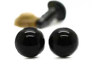 Око для іграшок з фіксатором, Акрил, 6 мм, Колір: Чорний (5 пар)