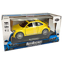 Машинка металева Volkswagen Beetle GSR «Автоексперт» Фольксваген жук, жовтий, звук, світло, відкр. двері, багажник, капот, 14*6*5, фото 7