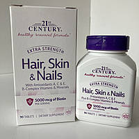 21 century Hair skin, nails Комплекс для волосся, шкіри, нігтів, підвищеної ефективності, 90 таблеток