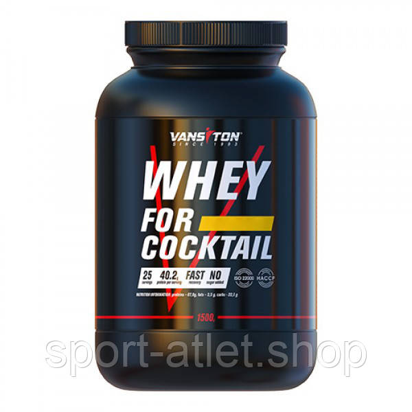 Протеїн Vansiton Whey For Cocktail, 1.5 кг - Банан, фото 1