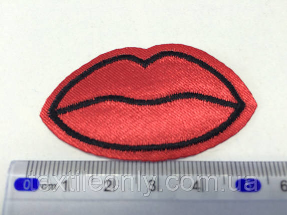 Нашивка Губки (lips) kiss атлас 60x34 мм, фото 2
