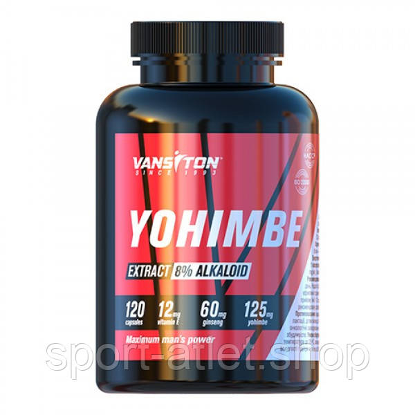 Стимулятор тестостерону Vansiton Yohimbe, 120 капсул