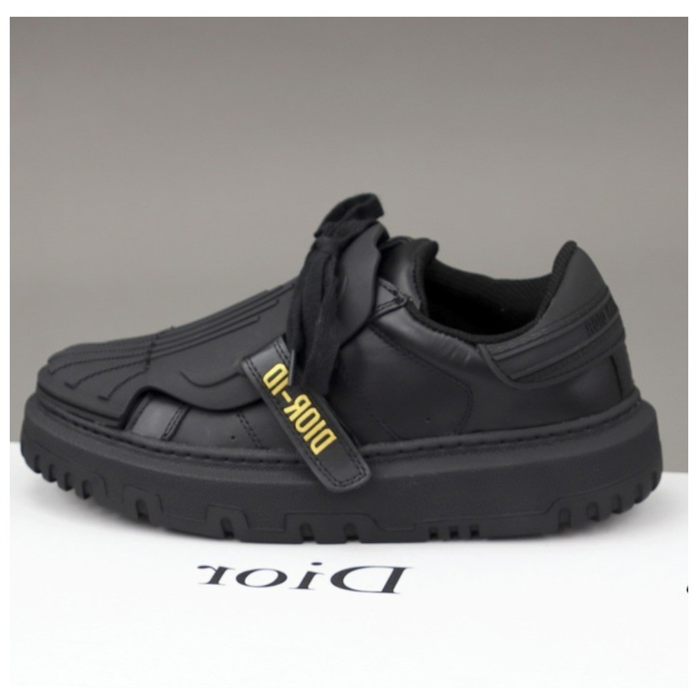 Жіночі кросівки Dior ID Sneakers Black, чорні шкіряні кеди діор ід айді, фото 1