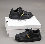 Жіночі кросівки Dior ID Sneakers Black, чорні шкіряні кеди діор ід айді, фото 3