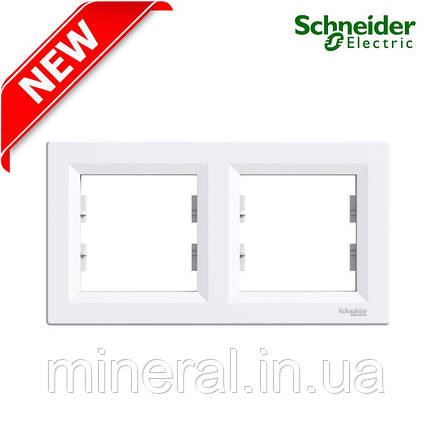 Рамка 2 посту Schneider Electric Asfora горизонтальна білий EPH5800221, фото 1