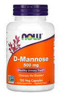 NOW Foods, D-манноза, 500 мг, 120 растительных капсул