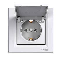 Розетка Schneider Electric Asfora із заземленням, кришка біла EPH3100121, фото 3