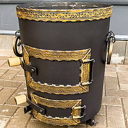 Піч під казан (діаметр 400 мм, стінки 3 мм) піч-буржуйка з піддувалом колосникова на дровах