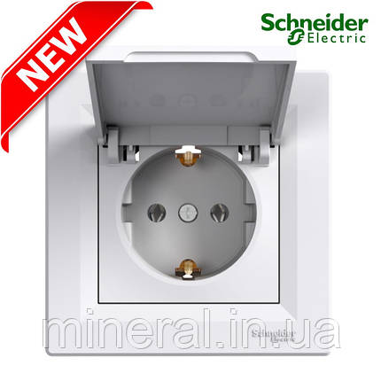 Розетка Schneider Electric Asfora із заземленням, кришка біла EPH3100121, фото 1