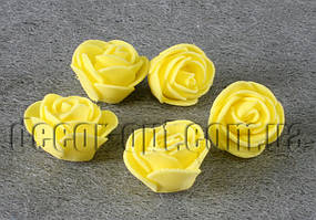 Голова жовтих троянд d 2,5-3,5 см із латексу/1 шт.