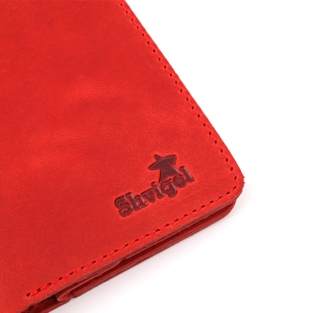 Вертикальное карманное портмоне для женщин Shvigel 16602 Красный. Натуральная кожа - фото 6 - id-p1678921139