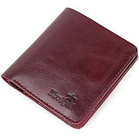 Вертикальное карманное портмоне для женщин Shvigel 16609 Вишневый. Натуральная кожа