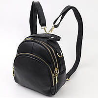 Маленький жіночий рюкзак Vintage 20690 Чорний. Натуральна шкіра