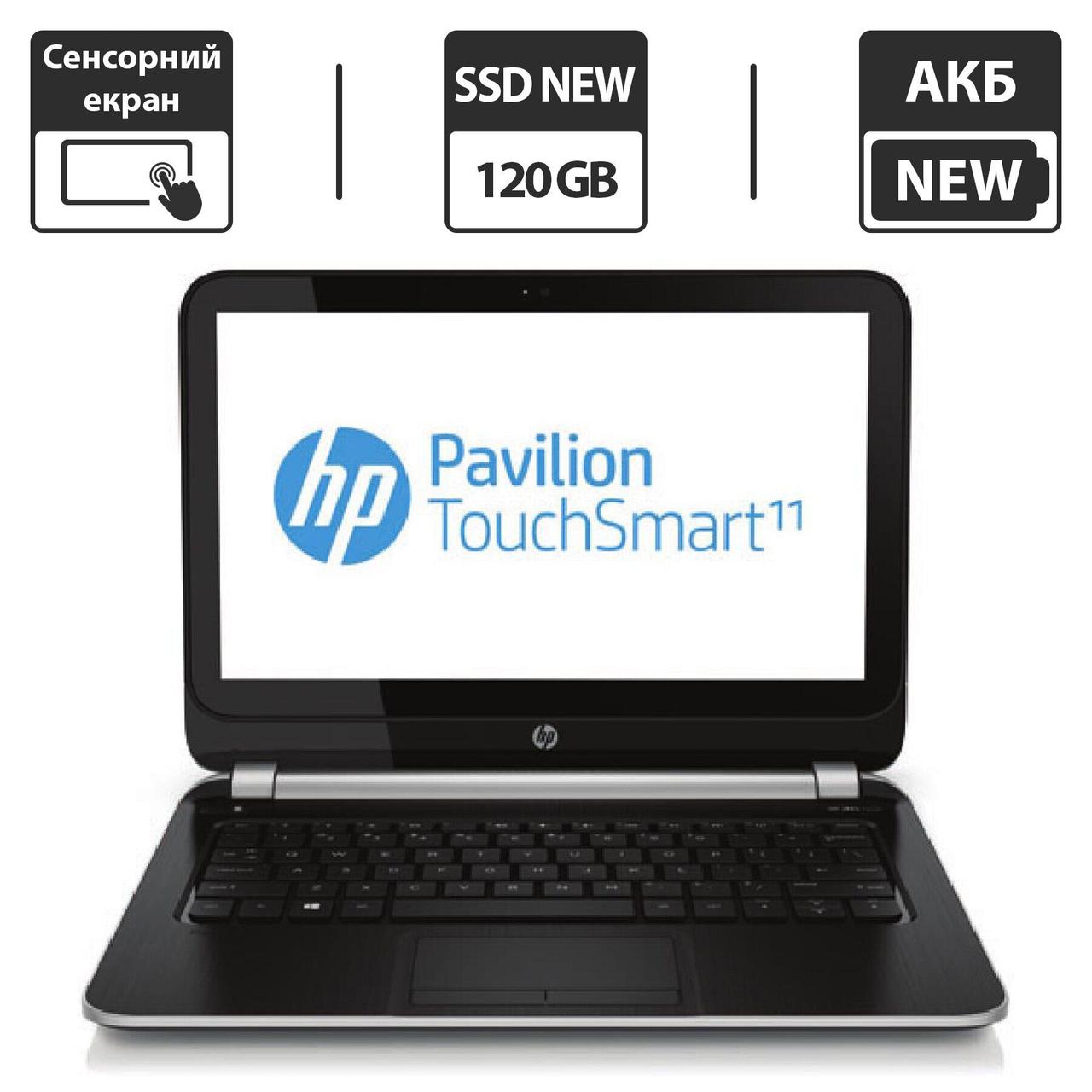 Нетбук HP Pavilion TouchSmart 11-e0307a / 11.6" (1366x768) TN Touch / AMD A6-1450 (4 ядра по 1.0 — 1.4 GHz) /