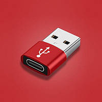 Адаптер для кабеля Type-C на USB Type-A переходник коннектор RED