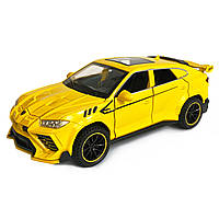 Игрушечная машинка металлическая Lamborghini Urus (Ламборгини Урус ) "АвтоЕксперт", желтый цвет, свет, звук,