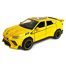 Іграшкова машинка металічна Lamborghini Urus (Ламборгіні Урус) "АвтоЕксперт", жовта, світло, звук, інерція, відкр двері, багажник,
