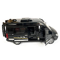 Іграшкова машинка металева Mercedes-Bens Sprinter CM335, мінівен (Мерседес-Бенц спрінтер CM335) «АвтоЕксперт», чорний, батар.,, фото 4