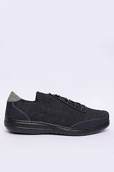 Туфлі чоловічі темно-сині текстиль на шнуровці                                                       150089M