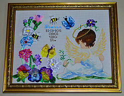 Мітрика дитяча "Ангел у квітах"