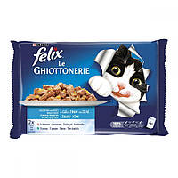 Набор консервов для кошек Felix Le Ghiottonerie с лососем и тунцем в желе 4 пауча