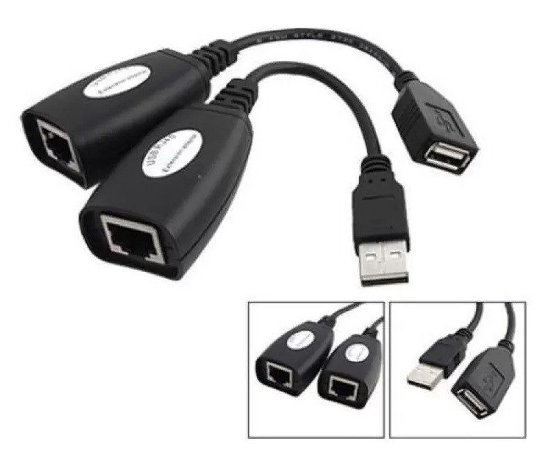 USB подовжувач по RJ45 кручений парою до 50м USB - UTP Cat5 LAN, фото 1