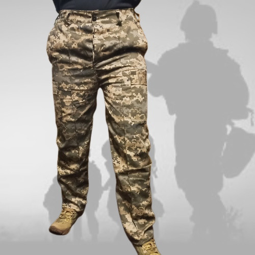 Тактические брюки ВСУ на флисе (46-60р) Пиксель Саржа - фото 1 - id-p1679014976