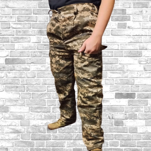 Тактические брюки ВСУ на флисе (46-60р) Пиксель Саржа - фото 6 - id-p1679014976