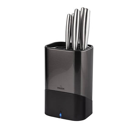 Підставка для ножів та кухонного приладдя з іонізатором Vinzer Graphite Collection VZ-50341 15х11.7х22.7 см ID 4426377, фото 4