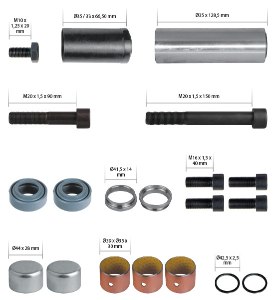 Ремкомплект супорту RVI Magnum напр.+втулки 5001858717/MCK1086 короткий палець ялипсний