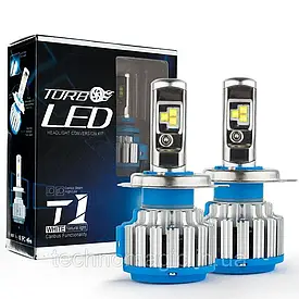 Комплект LED ламп TurboLed T1 H27 6000K 50W 12/24v CanBus з активним охолодженням