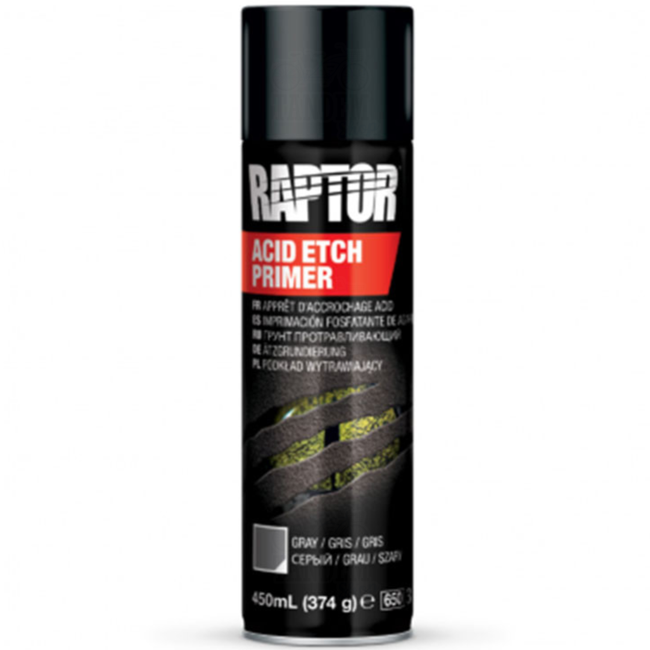 Грунт протравлюючий для голого металу U-POL RAPTOR™, 450 мл Аерозоль Сірий