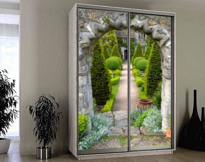 Наклейка на шафу-купе 220 х 74 см на 2 двері Зелені сади (БП-а_ar11622)