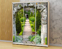 Наклейка на шкаф-купе 220 х 60 см на 3 двери зеленые сады (БП-в_ar11622)